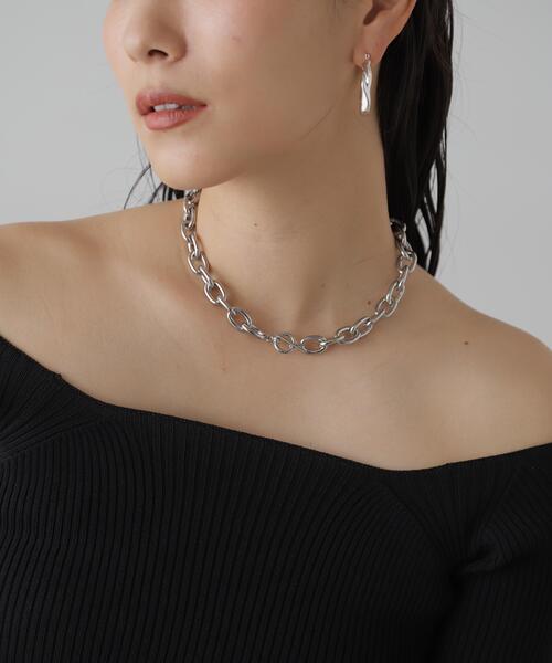 FREE'S MART（フリーズマート）の「ミックスチェーンネックレス（チョーカー・レディース・シルバー/ゴールド・ﾌﾘ-）」の6枚目の写真
