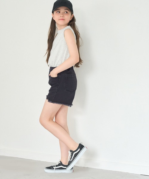 coca（coca）（コカ）の「キッズ 裾フリンジダメージデニムショートパンツ（デニムパンツ・キッズ・ホワイト/ブルー/ブラック・140/130/120/110/150）」の14枚目の写真