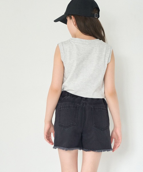 coca（coca）（コカ）の「キッズ 裾フリンジダメージデニムショートパンツ（デニムパンツ・キッズ・ホワイト/ブルー/ブラック・140/130/120/110/150）」の15枚目の写真