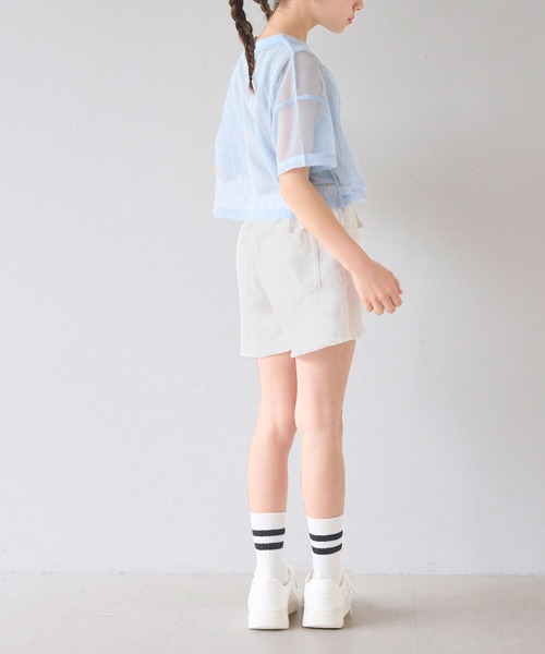 coca（coca）（コカ）の「キッズ 裾フリンジダメージデニムショートパンツ（デニムパンツ・キッズ・ホワイト/ブルー/ブラック・140/130/120/110/150）」の19枚目の写真