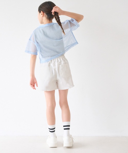 coca（coca）（コカ）の「キッズ 裾フリンジダメージデニムショートパンツ（デニムパンツ・キッズ・ホワイト/ブルー/ブラック・140/130/120/110/150）」の22枚目の写真