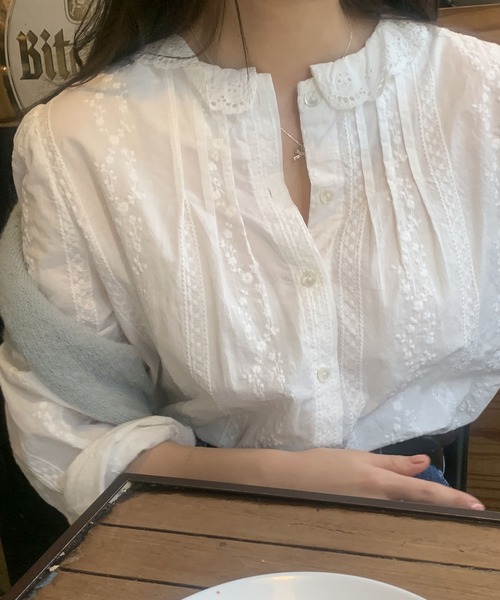 BLANC FICELLE(ブランフィセル)の「レース シャツ(シャツ/ブラウス・レディース・ホワイト・S/M/L)」の10枚目の写真