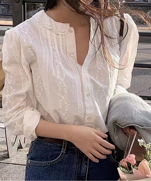 BLANC FICELLE(ブランフィセル)の「レース シャツ(シャツ/ブラウス・レディース・ホワイト・S/M/L)」の12枚目の写真