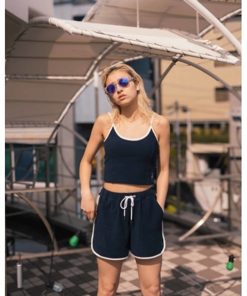 RVCA(ルーカ)の「RVCA レディース 【ALL TIME COLLECTION】 ALLTIME TERRY CLOTH TRACK SHORTS ショートパンツ 【2024年夏モデル】/ルーカドローコード付きボトムス(その他パンツ・レディース・ネイビー/ブラック/オフホワイト・MEDIUM/SMALL)」の3枚目の写真
