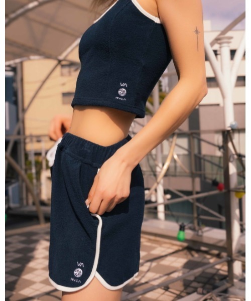 RVCA(ルーカ)の「RVCA レディース 【ALL TIME COLLECTION】 ALLTIME TERRY CLOTH TRACK SHORTS ショートパンツ 【2024年夏モデル】/ルーカドローコード付きボトムス(その他パンツ・レディース・ネイビー/ブラック/オフホワイト・MEDIUM/SMALL)」の13枚目の写真