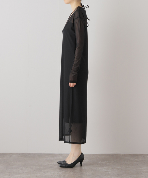 U by SPICK&SPAN（ユーバイスピックアンドスパン）の「ロングシアーワンピース（ワンピース・レディース・ブラック/ブルー・FREE）」の15枚目の写真