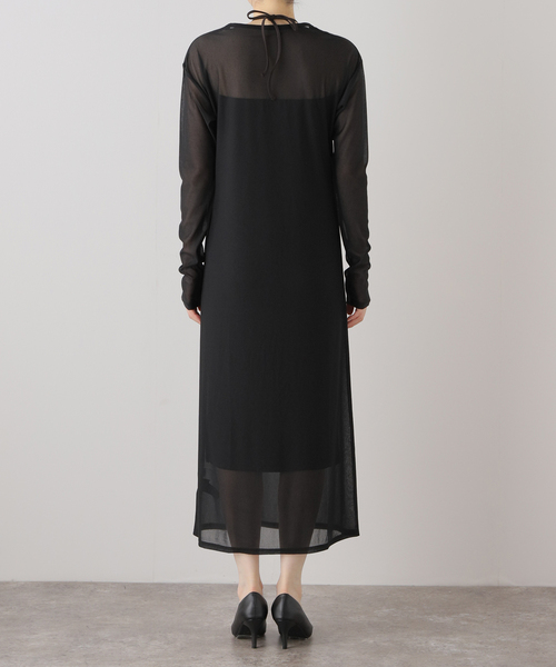 U by SPICK&SPAN（ユーバイスピックアンドスパン）の「ロングシアーワンピース（ワンピース・レディース・ブラック/ブルー・FREE）」の16枚目の写真