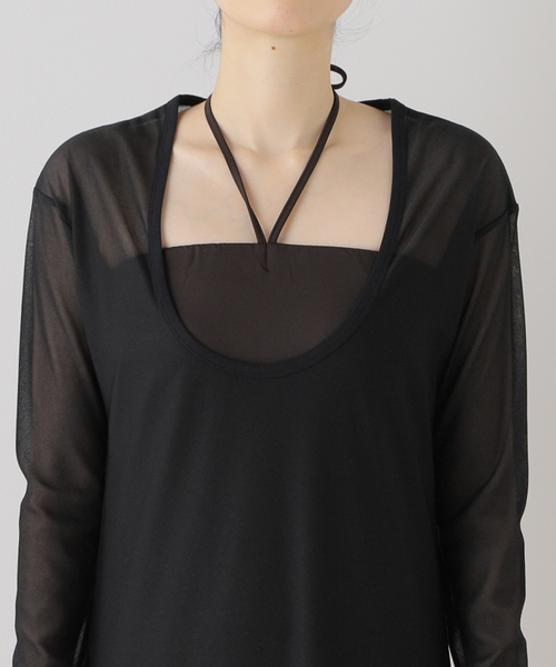 U by SPICK&SPAN（ユーバイスピックアンドスパン）の「ロングシアーワンピース（ワンピース・レディース・ブラック/ブルー・FREE）」の17枚目の写真