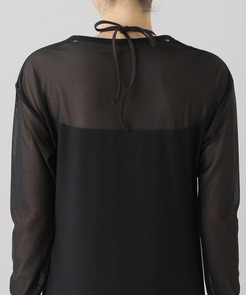 U by SPICK&SPAN（ユーバイスピックアンドスパン）の「ロングシアーワンピース（ワンピース・レディース・ブラック/ブルー・FREE）」の18枚目の写真