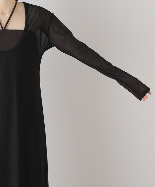 U by SPICK&SPAN（ユーバイスピックアンドスパン）の「ロングシアーワンピース（ワンピース・レディース・ブラック/ブルー・FREE）」の20枚目の写真
