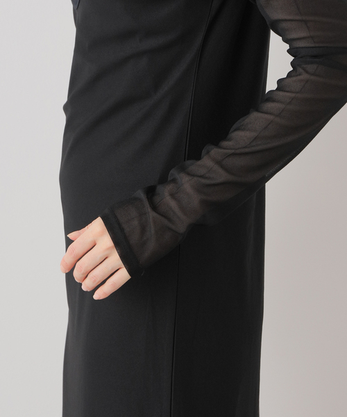 U by SPICK&SPAN（ユーバイスピックアンドスパン）の「ロングシアーワンピース（ワンピース・レディース・ブラック/ブルー・FREE）」の21枚目の写真