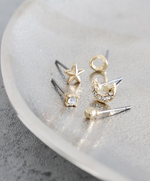 LAKOLE（ラコレ）の「プチムーンスターピアス5点セット / 120713（ピアス（両耳用）・レディース・その他2/その他1・FREE）」の2枚目の写真