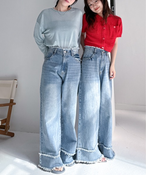 EPIMI E'PIMMY(エピミエピミー)の「ダブルフリンジストレートデニム(デニムパンツ・レディース・ブラック/グレー/ブルー・SMALL/MEDIUM)」の17枚目の写真