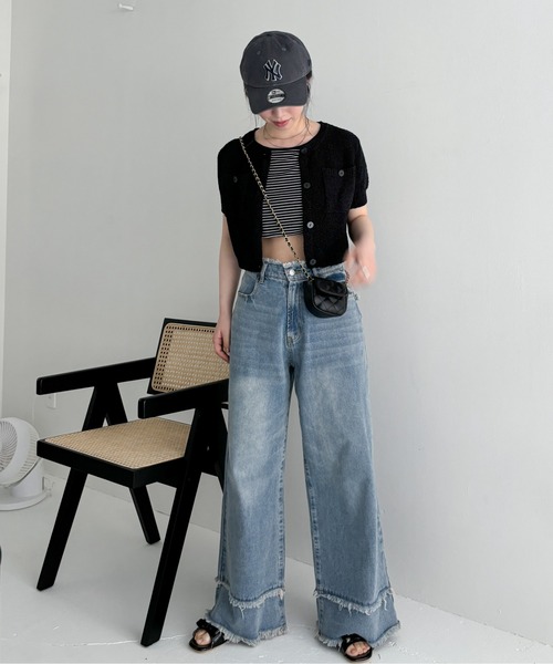 EPIMI E'PIMMY(エピミエピミー)の「ダブルフリンジストレートデニム(デニムパンツ・レディース・ブラック/グレー/ブルー・SMALL/MEDIUM)」の13枚目の写真