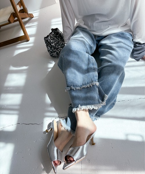 EPIMI E'PIMMY(エピミエピミー)の「ダブルフリンジストレートデニム(デニムパンツ・レディース・ブラック/グレー/ブルー・SMALL/MEDIUM)」の16枚目の写真