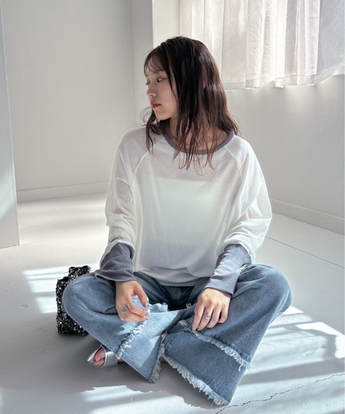 EPIMI E'PIMMY(エピミエピミー)の「ダブルフリンジストレートデニム(デニムパンツ・レディース・ブラック/グレー/ブルー・SMALL/MEDIUM)」の15枚目の写真