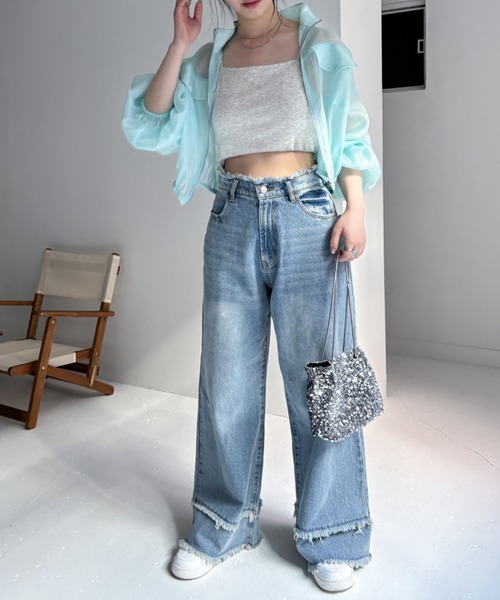 EPIMI E'PIMMY(エピミエピミー)の「ダブルフリンジストレートデニム(デニムパンツ・レディース・ブラック/グレー/ブルー・SMALL/MEDIUM)」の21枚目の写真