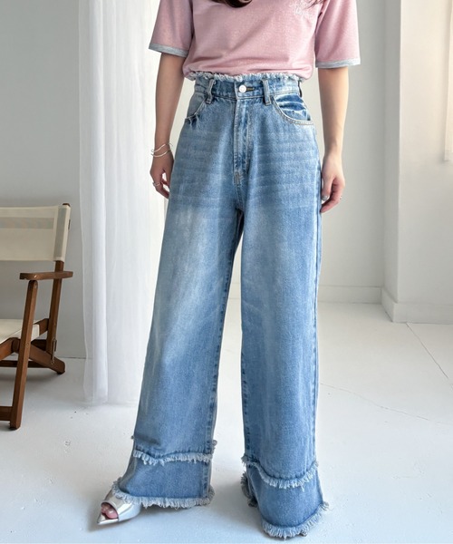 EPIMI E'PIMMY(エピミエピミー)の「ダブルフリンジストレートデニム(デニムパンツ・レディース・ブラック/グレー/ブルー・SMALL/MEDIUM)」の10枚目の写真