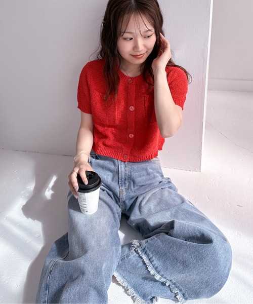 EPIMI E'PIMMY(エピミエピミー)の「ダブルフリンジストレートデニム(デニムパンツ・レディース・ブラック/グレー/ブルー・SMALL/MEDIUM)」の5枚目の写真