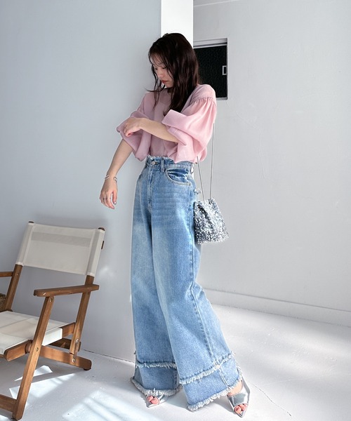 EPIMI E'PIMMY(エピミエピミー)の「ダブルフリンジストレートデニム(デニムパンツ・レディース・ブラック/グレー/ブルー・SMALL/MEDIUM)」の7枚目の写真