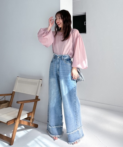 EPIMI E'PIMMY(エピミエピミー)の「ダブルフリンジストレートデニム(デニムパンツ・レディース・ブラック/グレー/ブルー・SMALL/MEDIUM)」の8枚目の写真