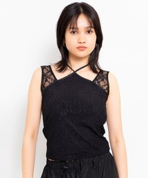 atmos pink Halter neck lace tank top / アトモス ピンク ホルター ネック レース タンク トップ
