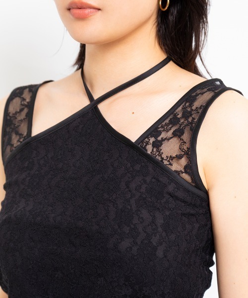 atmos pink（アトモスピンク）の「atmos pink Halter neck lace tank top / アトモス ピンク ホルター ネック レース タンク トップ（タンクトップ・レディース・ブラック/ブラウン/ホワイト・M/S）」の4枚目の写真