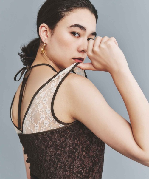 atmos pink（アトモスピンク）の「atmos pink Halter neck lace tank top / アトモス ピンク ホルター ネック レース タンク トップ（タンクトップ・レディース・ブラック/ブラウン/ホワイト・M/S）」の10枚目の写真