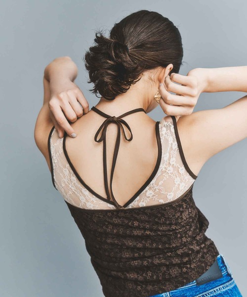 atmos pink（アトモスピンク）の「atmos pink Halter neck lace tank top / アトモス ピンク ホルター ネック レース タンク トップ（タンクトップ・レディース・ブラック/ブラウン/ホワイト・M/S）」の11枚目の写真