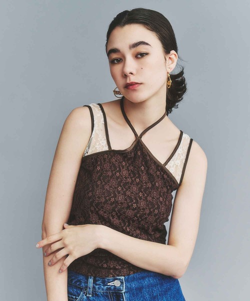 atmos pink（アトモスピンク）の「atmos pink Halter neck lace tank top / アトモス ピンク ホルター ネック レース タンク トップ（タンクトップ・レディース・ブラック/ブラウン/ホワイト・M/S）」の9枚目の写真