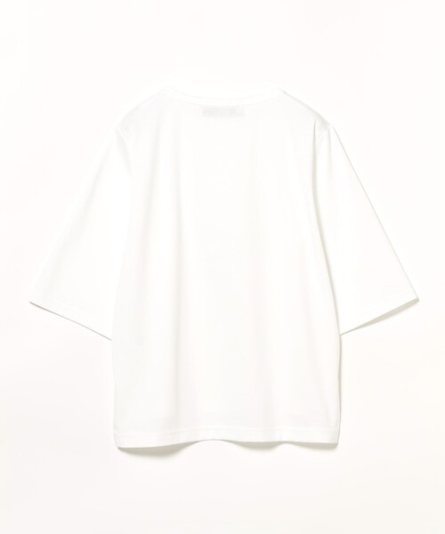 Room no.8(ルームエイト)の「ROOM NO.8 / コットン ハーフスリーブ Tシャツ(Tシャツ/カットソー・レディース・ホワイト/チャコールグレー・ONE SIZE)」の4枚目の写真
