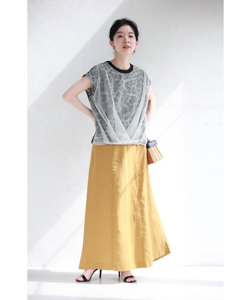 cawaii(カワイイ)の「タックベールを重ねたヒョウ柄カットソートップス(Tシャツ/カットソー・レディース・ブラック・FREE)」の12枚目の写真