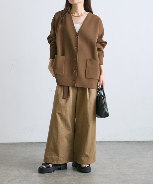 WEB限定・Du noir】スポンディッシュ BIG Vネックカーディガン