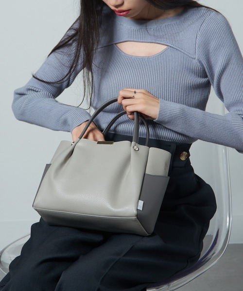 ROOTOTE（ルートート）の「【ROOTOTE】LT.BR.ROOWORK-A　フェイクレザー 合皮 2way ショルダーバッグ トートバッグ 1330 ※（トートバッグ・レディース・グレー/ベージュ/ブラック/ピンク・FREE）」の3枚目の写真