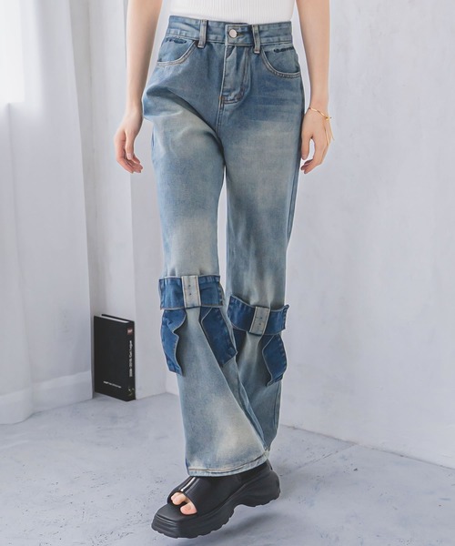 セール】フロントリボンデニムパンツ（デニムパンツ）｜madrepadre