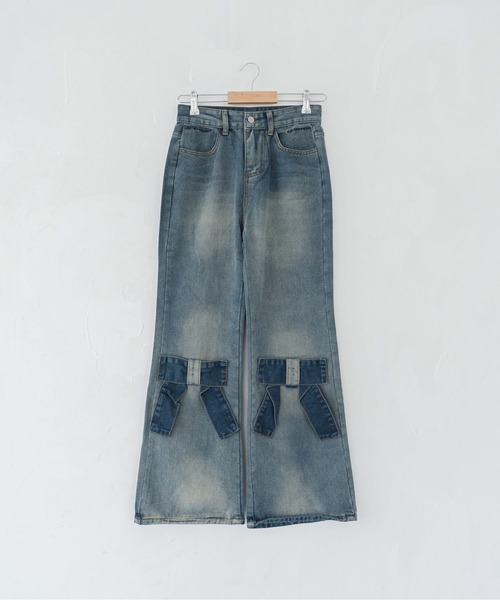 セール】フロントリボンデニムパンツ（デニムパンツ）｜madrepadre