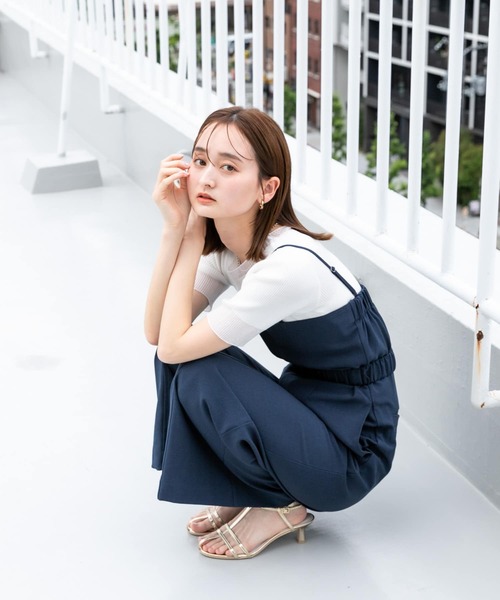 HEYUMM（ヘユム）の「シアーデザインコンパクトセーター(5分)（ニット/セーター・レディース・ブラック/グレー/オフホワイト/ライトブルー・ONE）」の11枚目の写真