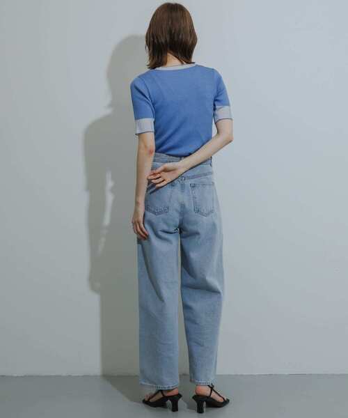 HEYUMM（ヘユム）の「シアーデザインコンパクトセーター(5分)（ニット/セーター・レディース・ブラック/グレー/オフホワイト/ライトブルー・ONE）」の22枚目の写真