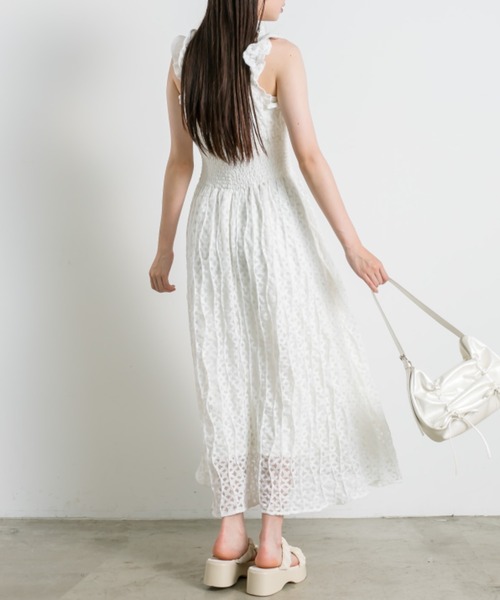 OLIVE des OLIVE（オリーブデオリーブ）の「【S/Mサイズ展開】シャーリングワンピース（ワンピース・レディース・ブラウン/ベージュ/オフホワイト/ブラック/ホワイト・SMALL/MEDIUM）」の7枚目の写真