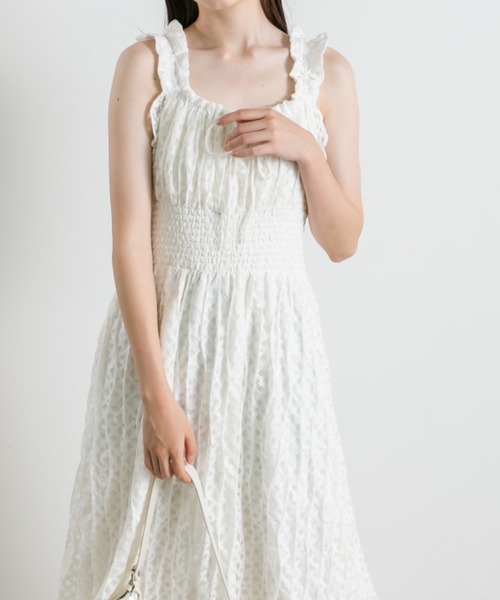 OLIVE des OLIVE（オリーブデオリーブ）の「【S/Mサイズ展開】シャーリングワンピース（ワンピース・レディース・ブラウン/ベージュ/オフホワイト/ブラック/ホワイト・SMALL/MEDIUM）」の9枚目の写真