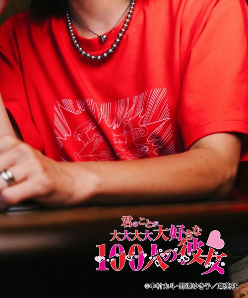 FOREVER 21（フォーエバー トゥエンティーワン）の「【ヤングジャンプ45周年】君のことが大大大大大好きな100人の彼女Tシャツ（Tシャツ/カットソー・レディース・レッド・SMALL/LARGE）」の7枚目の写真