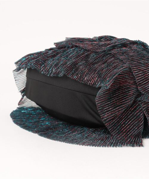 notch.（ノッチ）の「ラメシアープリーツフリル巾着バッグ（ショルダーバッグ・レディース・ブルー系/ブラウン・ONESIZE）」の3枚目の写真