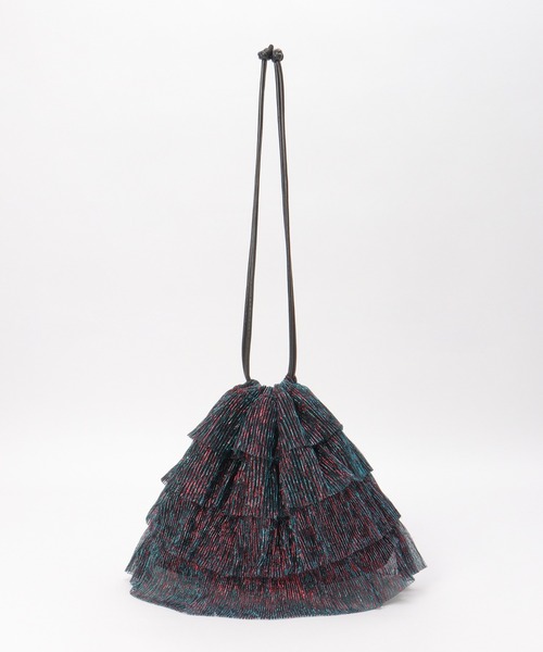 notch.（ノッチ）の「ラメシアープリーツフリル巾着バッグ（ショルダーバッグ・レディース・ブルー系/ブラウン・ONESIZE）」の5枚目の写真