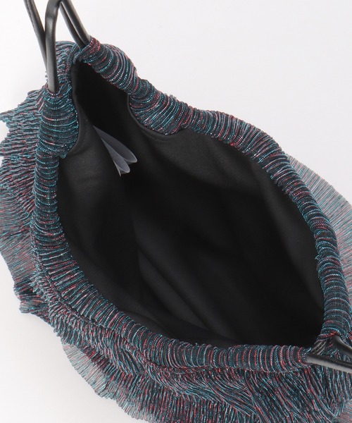 notch.（ノッチ）の「ラメシアープリーツフリル巾着バッグ（ショルダーバッグ・レディース・ブルー系/ブラウン・ONESIZE）」の9枚目の写真