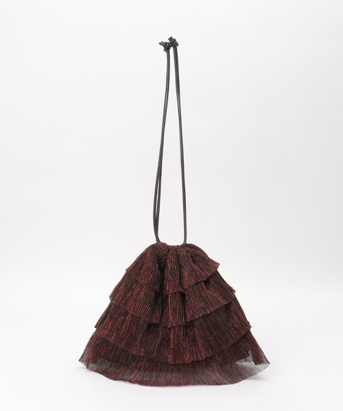 notch.（ノッチ）の「ラメシアープリーツフリル巾着バッグ（ショルダーバッグ・レディース・ブルー系/ブラウン・ONESIZE）」の15枚目の写真