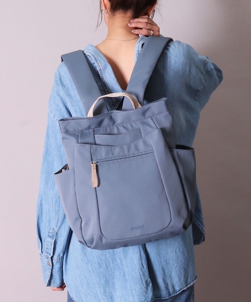 anello(アネロ)の「(LF)【anello】10ポケット 多収納 リュック(バックパック/リュック・レディース・ライトグレー/グレイッシュブルー/ブラック・ONE SIZE)」の9枚目の写真