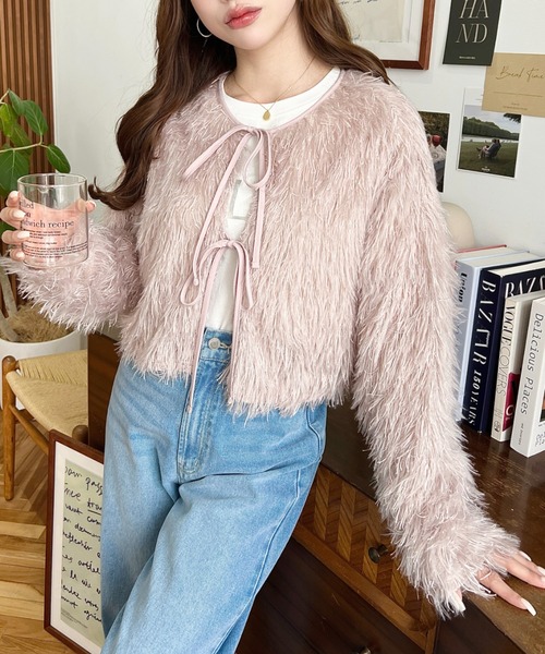 PRADA ファー付き カーディガン ボレロ 38 ポンチョ ショート