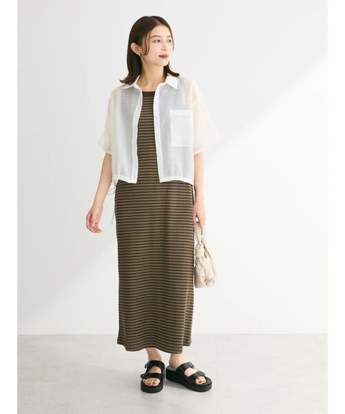 Sugar spoon（シュガースプーン）の「・SUGAR　SPOON　ボーダーアメスリワンピース（ワンピース・レディース・ブラック/カーキ/ブラウン・FREE）」の9枚目の写真