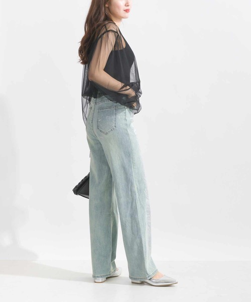 Lo-Fi（ローファイ）の「箔プリントストレートデニム（デニムパンツ・レディース・ブルー・L/M/S）」の6枚目の写真