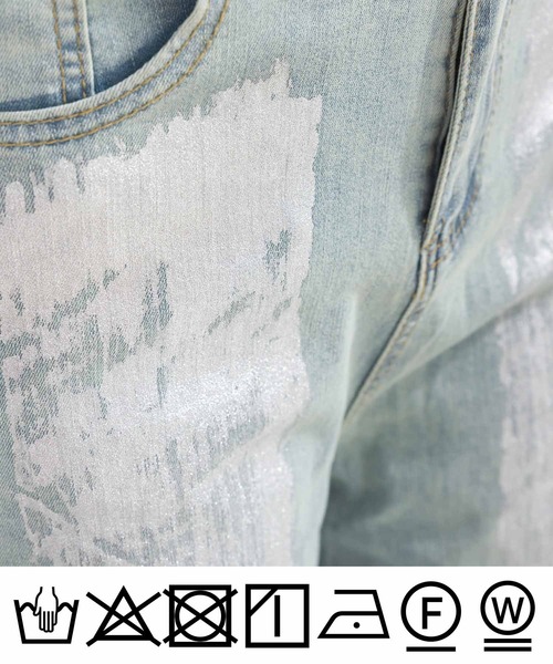 Lo-Fi（ローファイ）の「箔プリントストレートデニム（デニムパンツ・レディース・ブルー・L/M/S）」の14枚目の写真